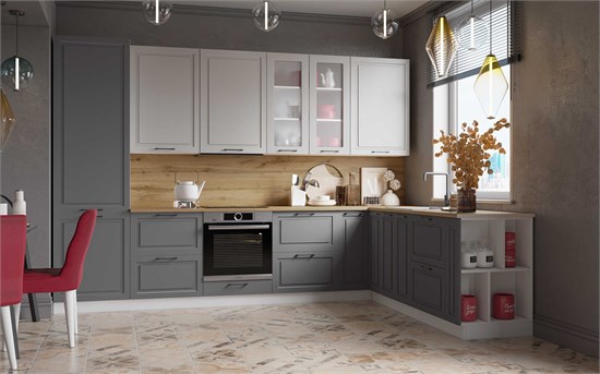 Угловой кухонный гарнитур Аликанте 3400 х 2400 мм. 12606