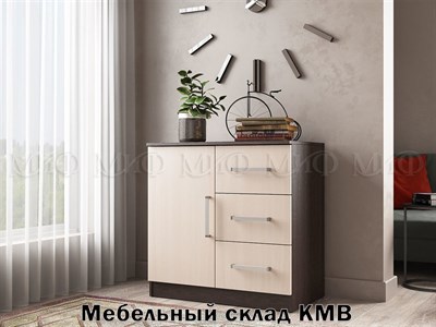 Недорогой комод Бася 3 ящика 1 дверь купить мебельный склад кмв
